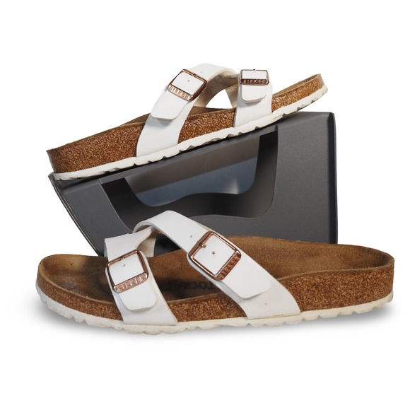 Birkenstock Shoes - Birkenstock Yao Balance White Birko-Flor Sandals Womens 8 39 Medium Width